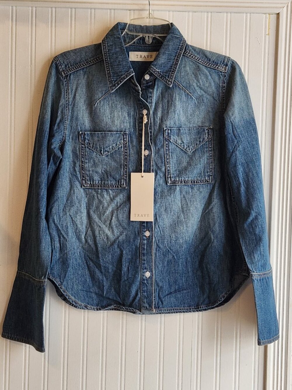 TRAVE Octavia Women's Denim Shirt -Small - NEW NWT - Picture 2 of 7